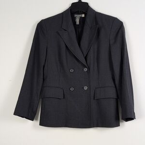 Banana Republic Charcoal Double-Breasted Blazer 95% Wool